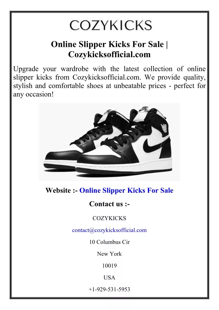 online slipper kicks for sale cozykicksofficial