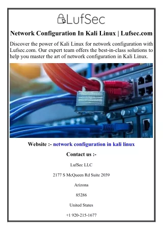 Network Configuration In Kali Linux  Lufsec.com