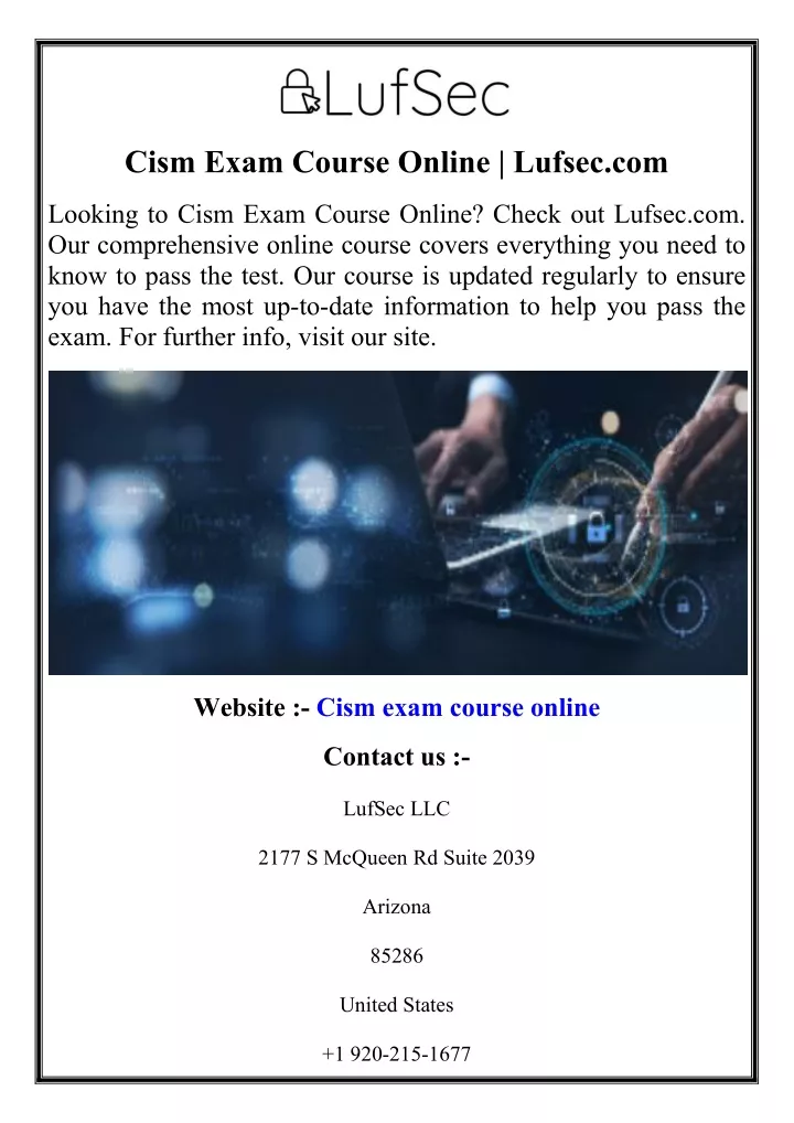 cism exam course online lufsec com