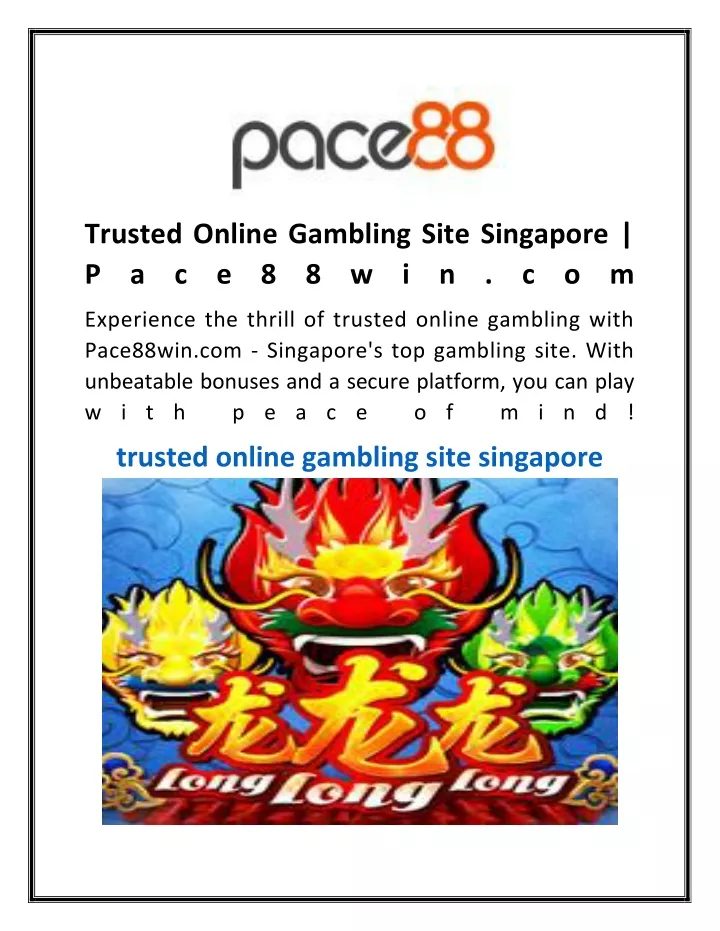 trusted online gambling site singapore