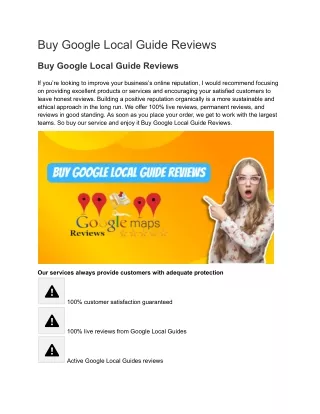 Buy Google Local Guide Reviews