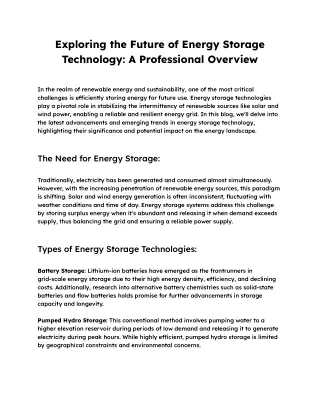 _Exploring the Future of Energy Storage Technology_ A Professional Overview