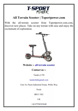 All Terrain Scooter Tsportpower.com