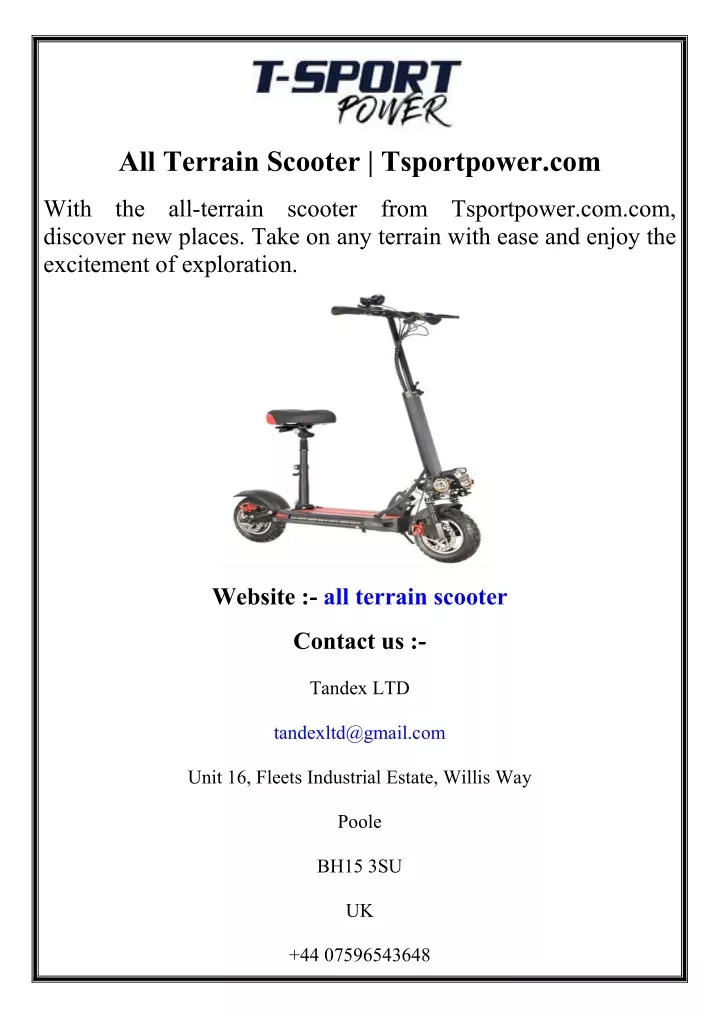 all terrain scooter tsportpower com