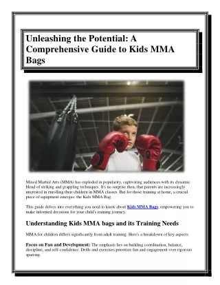 Unleashing the Potential A Comprehensive Guide to Kids MMA Bags