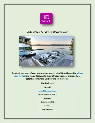 Virtual Tour Services | Winsold.com