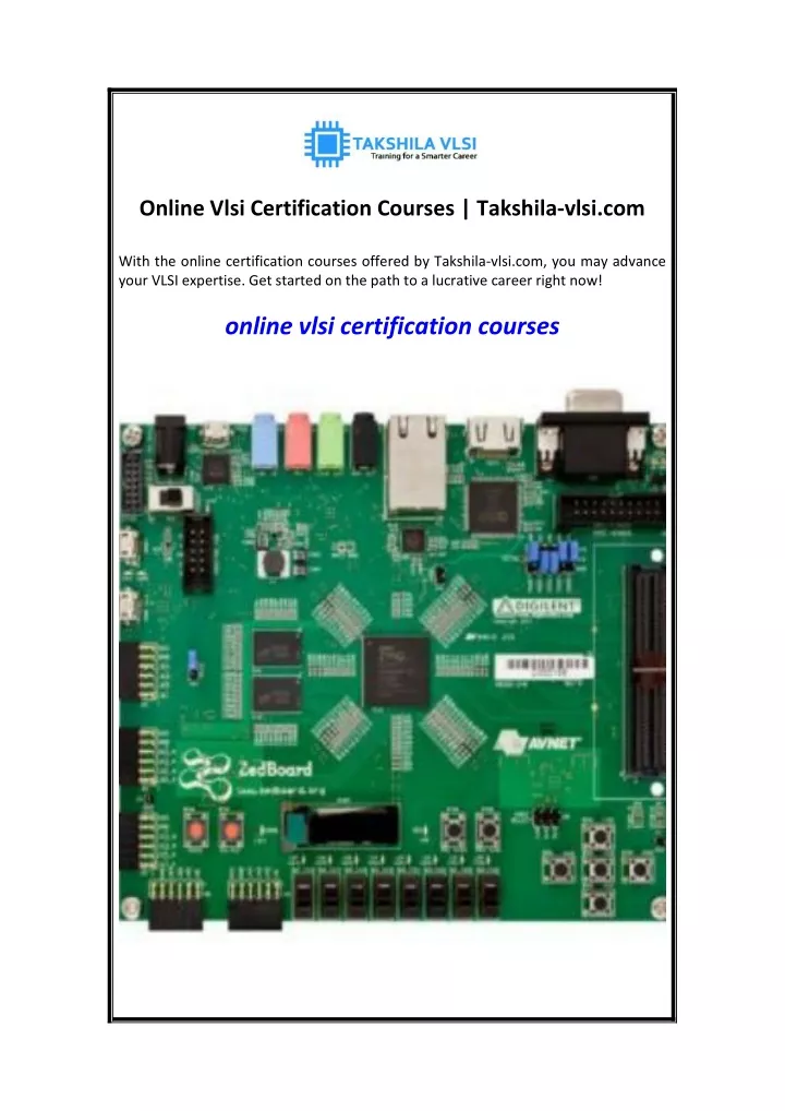 online vlsi certification courses takshila vlsi