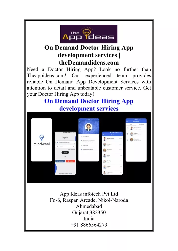on demand doctor hiring app development services
