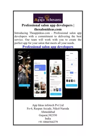 Professional salon app developers  thesalonideas.com