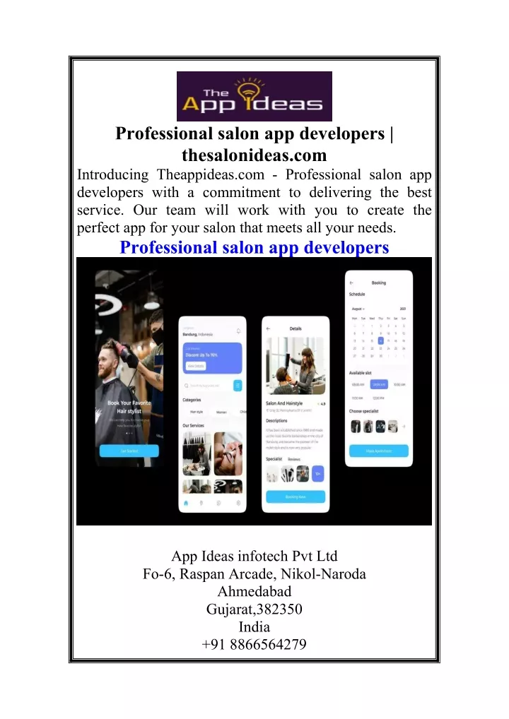 professional salon app developers thesalonideas