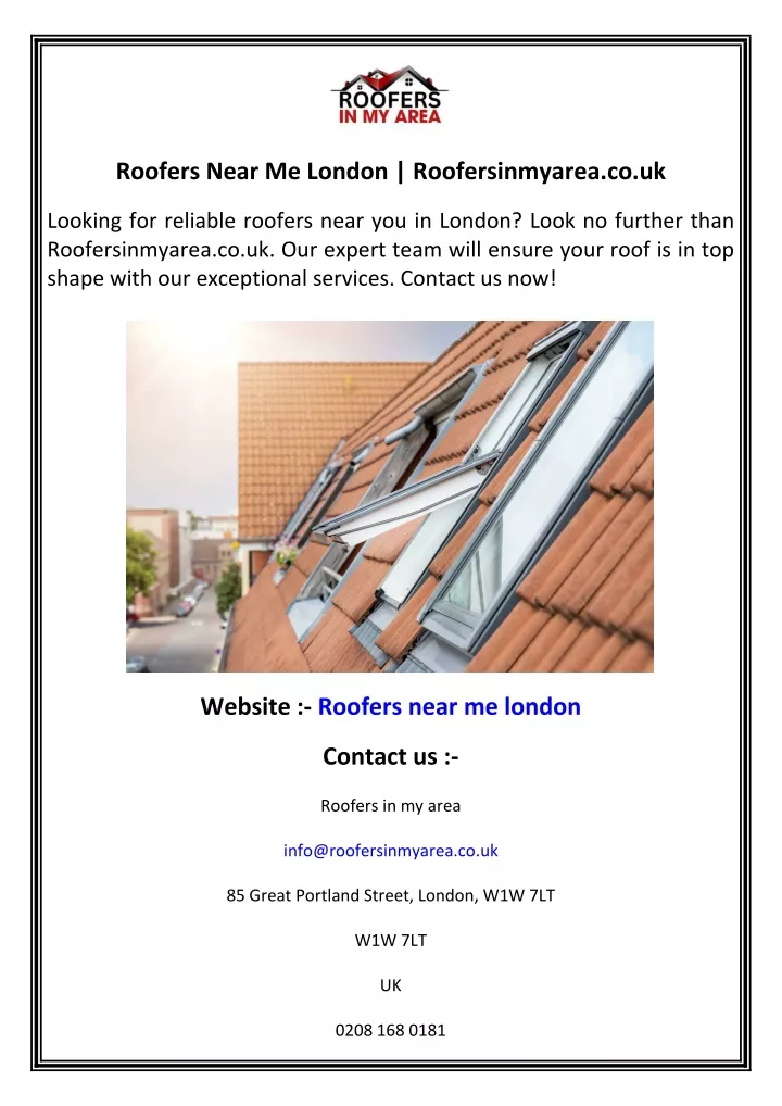 roofers near me london roofersinmyarea co uk