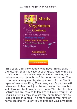 Download⚡(PDF)❤ £1 Meals Vegetarian Cookbook