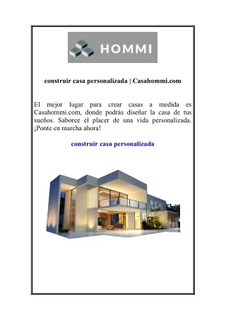 construir casa personalizada | Casahommi.com