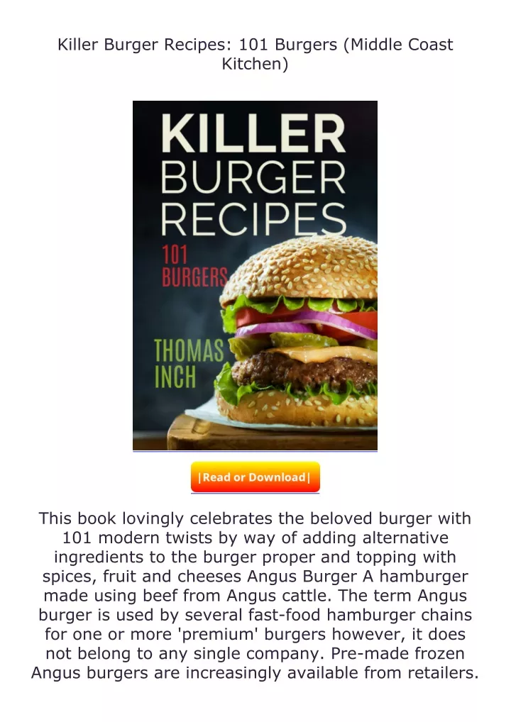 killer burger recipes 101 burgers middle coast