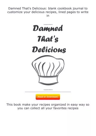 full✔download️⚡(pdf) Damned That's Delicious: blank cookbook journal to cus