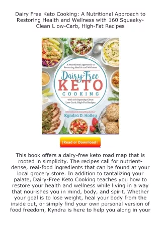 free read (✔️pdf❤️) Dairy Free Keto Cooking: A Nutritional Approach to Rest