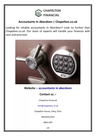 Accountants In Aberdeen    Chapelton.co.uk