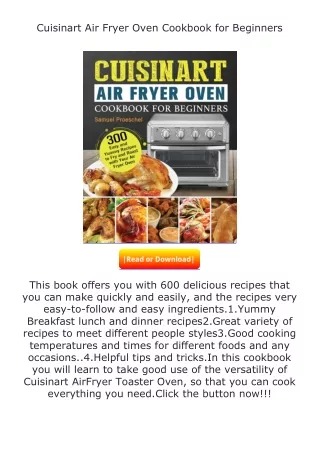 Download❤[READ]✔ Cuisinart Air Fryer Oven Cookbook for Beginners