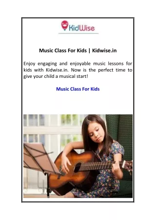 Music Class For Kids  Kidwise.in 3