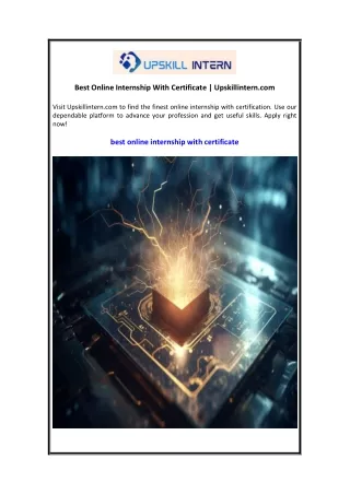 Best Online Internship With Certificate  Upskillintern.com