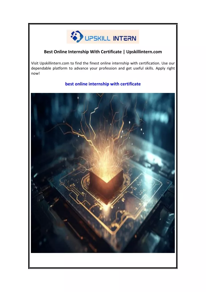 best online internship with certificate