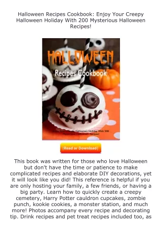 ❤️get (⚡️pdf⚡️) download Halloween Recipes Cookbook: Enjoy Your Creepy Hall