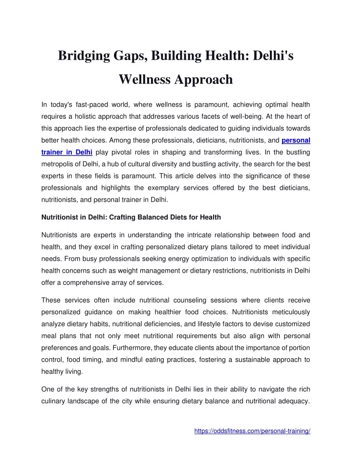 bridging gaps building health delhi s