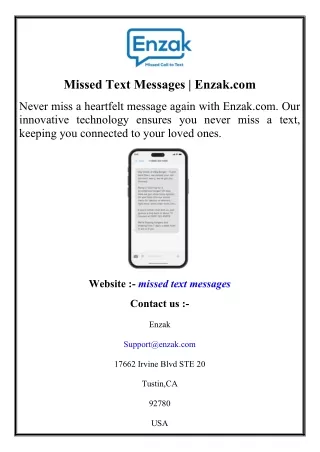 Missed Text Messages  Enzak.com