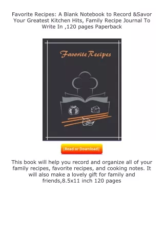 (❤️pdf)full✔download Favorite Recipes: A Blank Notebook to Record & Savor Y