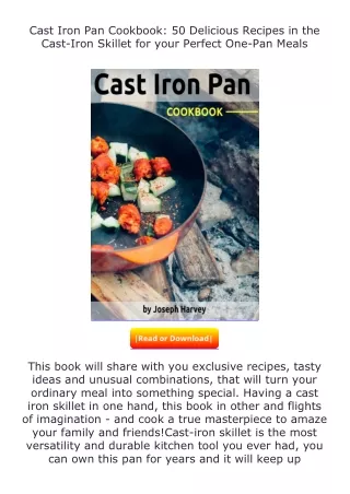 [READ]⚡PDF✔ Cast Iron Pan Cookbook: 50 Delicious Recipes in the Cast-Iron S