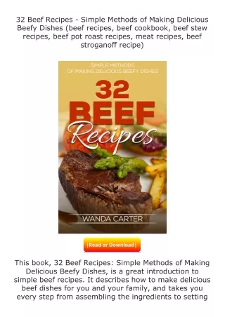 pdf❤(download)⚡ 32 Beef Recipes - Simple Methods of Making Delicious Beefy