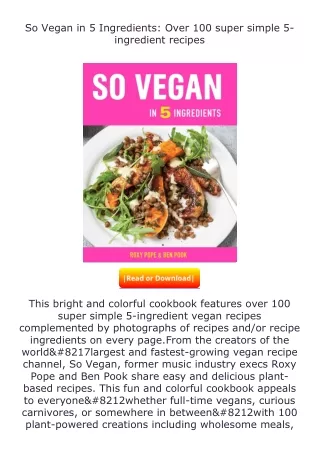 ✔️download⚡️ (pdf) So Vegan in 5 Ingredients: Over 100 super simple 5-ingre