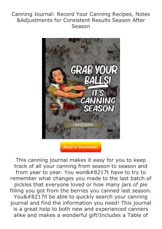 [PDF]❤READ⚡ Canning Journal: Record Your Canning Recipes, Notes & Adjustmen