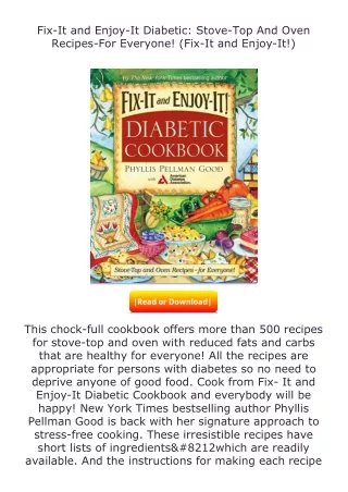 ❤PDF⚡ Fix-It and Enjoy-It Diabetic: Stove-Top And Oven Recipes-For Everyone