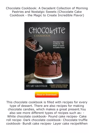 download⚡️ free (✔️pdf✔️) Chocolate Cookbook: A Decadent Collection of Morn