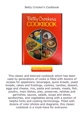 ✔️download⚡️ (pdf) Betty Crocker's Cookbook