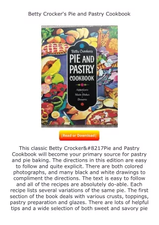 full✔download️⚡(pdf) Betty Crocker's Pie and Pastry Cookbook