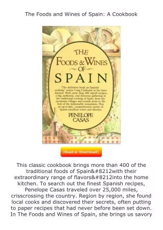 read ❤️(✔️pdf✔️) The Foods and Wines of Spain: A Cookbook