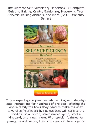 [PDF]❤READ⚡ The Ultimate Self-Sufficiency Handbook: A Complete Guide to Bak