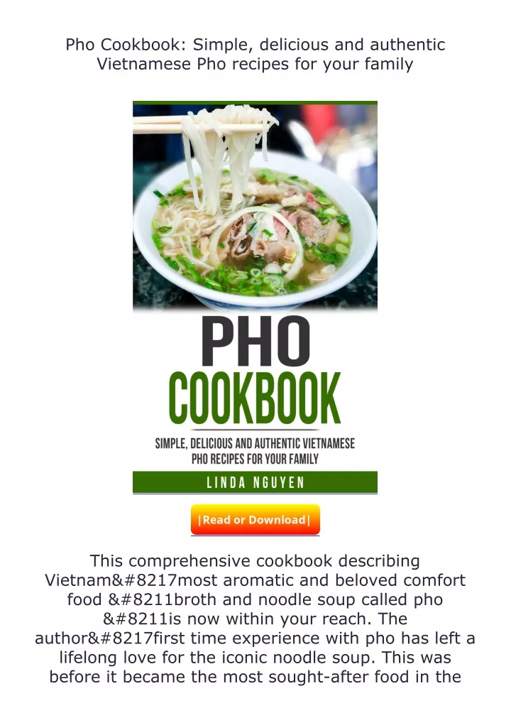 PPT - [READ]⚡PDF Pho Cookbook: Simple, delicious and authentic ...