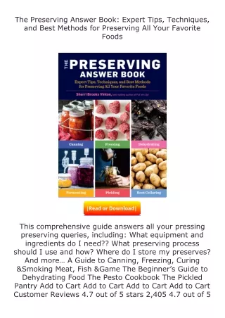 pdf❤(download)⚡ The Preserving Answer Book: Expert Tips, Techniques, and Be