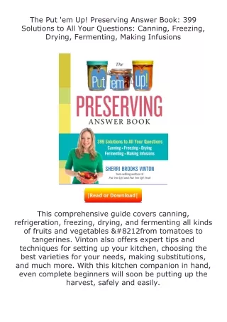 Download⚡(PDF)❤ The Put 'em Up! Preserving Answer Book: 399 Solutions to Al