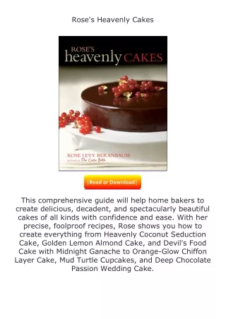Download⚡PDF❤ Rose's Heavenly Cakes