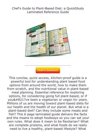 (❤️pdf)full✔download Chef's Guide to Plant-Based Diet: a QuickStudy Laminat