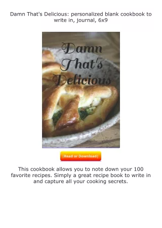 [PDF]❤READ⚡ Damn That's Delicious: personalized blank cookbook to write in,