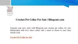 Crochet Pet Collar For Sale Blingcute.com