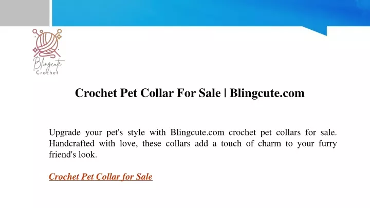 crochet pet collar for sale blingcute com