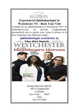Experienced Ophthalmologist in Westchester NY Book Your Visit