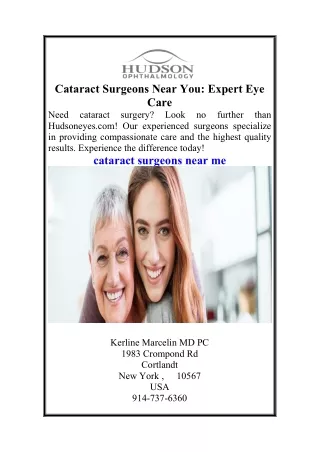 Cataract Surgeons Near You Expert Eye Care