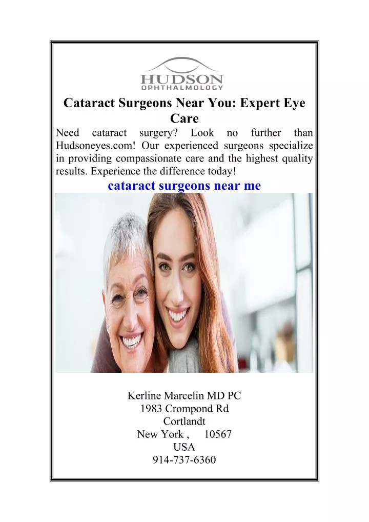 cataract surgeons near you expert eye care need
